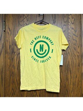 The Neff Company Since Forever T-Shirt Size Small Yellow Short Sleeve Tee NEW
